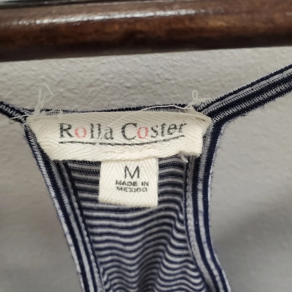 Rolla Coaster Navy and White Striped Romper - Picture 3 of 4